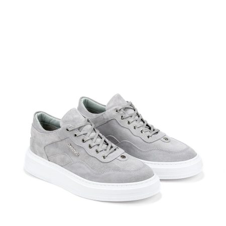 Muške kožne plitke patike John-Richardo-20056 sive ravne